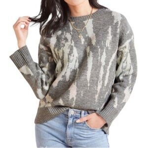 Rails Virgo Gray Tie Dye Crew Neck Sweater